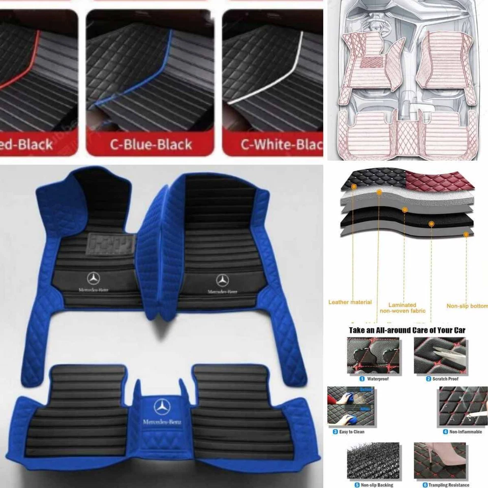 For Mercedes-Benz All Models Car Floor Mats Anti-slip All Weather Custom Carpets Foto 2 de 4