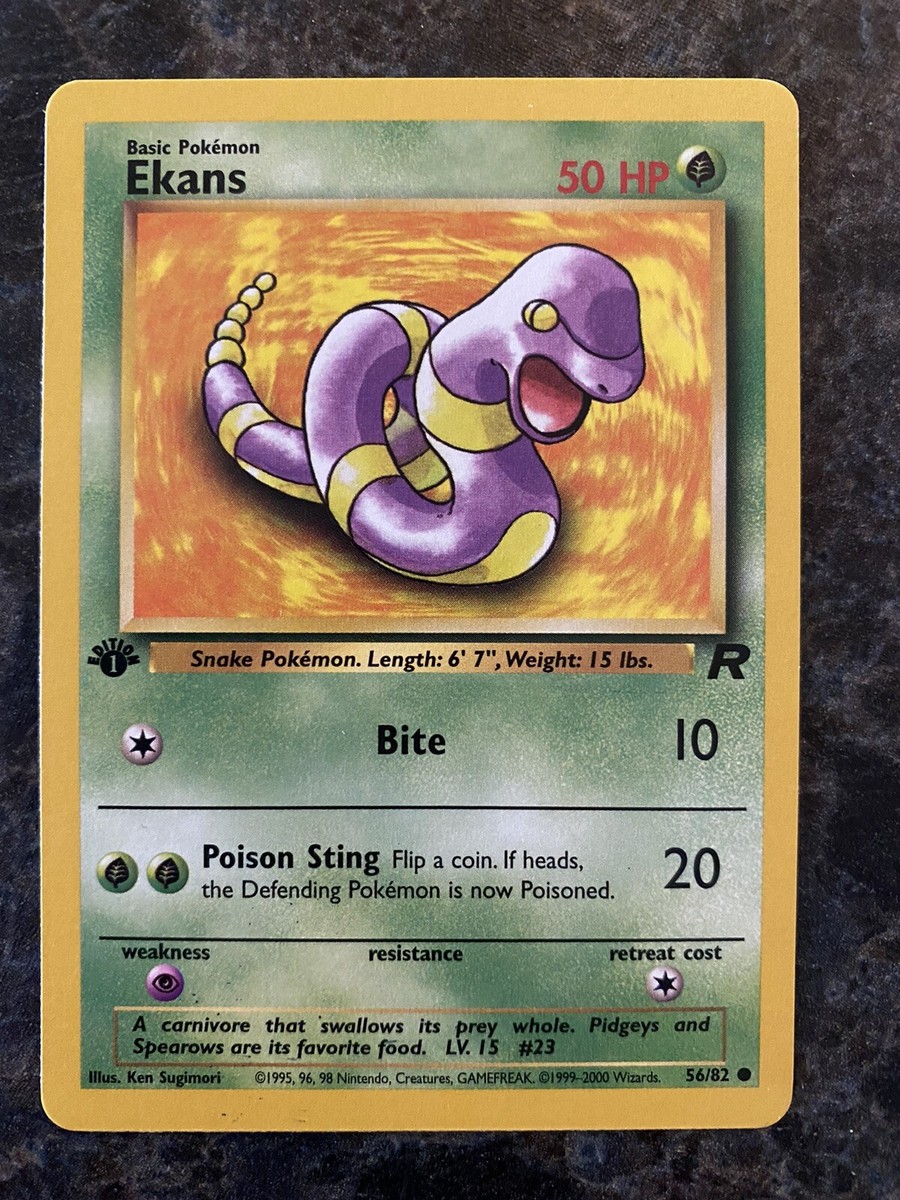 Pokemon TCG - 1st Edition - Team Rocket - Ekans 56/82 - MINT Pokemon TCG - 1st Edition - Team Rocket - Ekans 56/82 - MINT