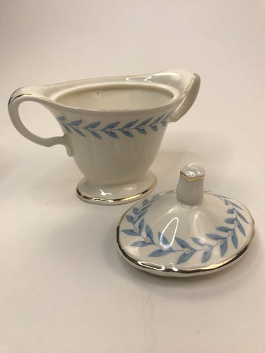 Edwin M. Knowles Vitreous China Sugar Bowl and Creamer Vintage - Picture 5 of 6