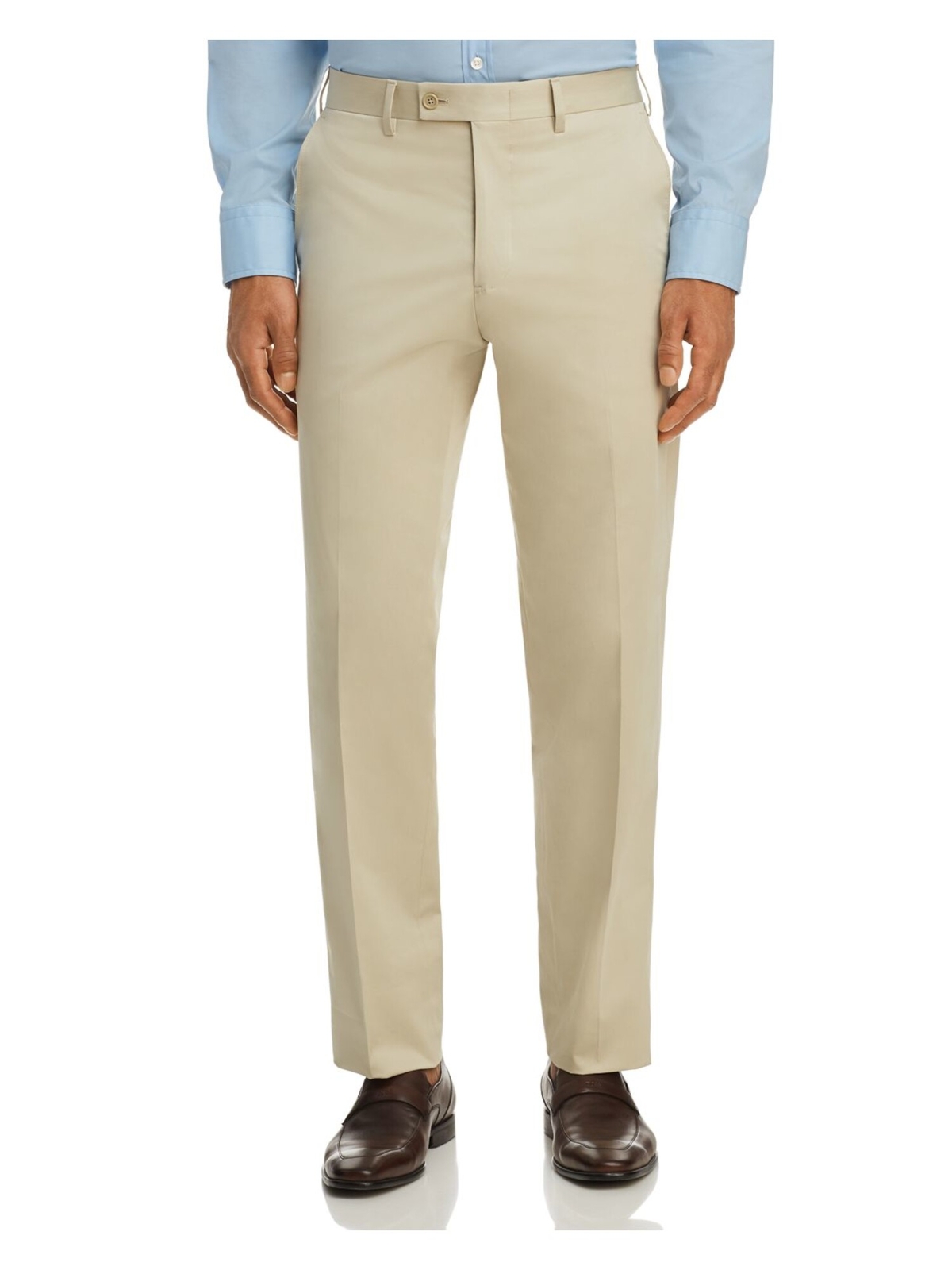 Мужские бежевые прямые брюки дизайнерского бренда эластичные брюки классического кроя 42R 5590₽