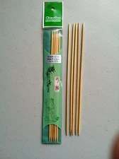 ChiaoGoo 8 Inch Moso Bamboo Natural Double Point Knitting Needles MPN 1017