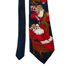 Hallmark Yule Tie Greetings Santa Claus Neck Tie Christmas Vintage Holiday