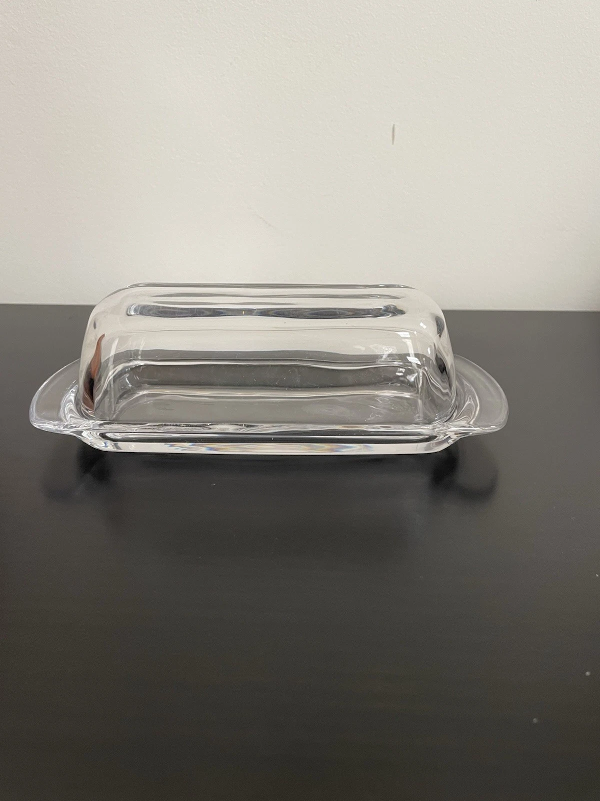 Anchor Hocking Vintage Clear Glass Butter Dish with Lid 7,5”L