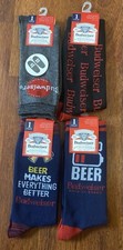 Set of FOUR 4 New Men  s Budweiser Socks Size 10-13 Shoe Size 6-12