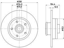 Image of Hella Brake Disc Set Rear 55689PRO For OPEL VIVARO B Bus OEM