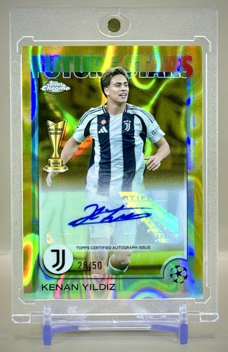 Kenan Yildiz [Gold Refractor] #FSA-KY 2024 Topps Chrome UEFA Future Stars Autograph card