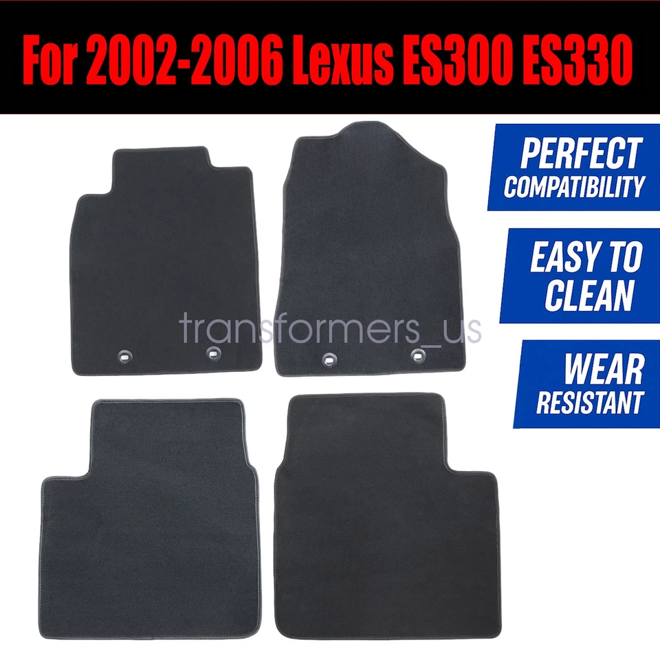 Alfombrillas de terciopelo de repuesto negras nuevas 2002-2006 para Lexus ES300 ES330 Foto 3 de 4