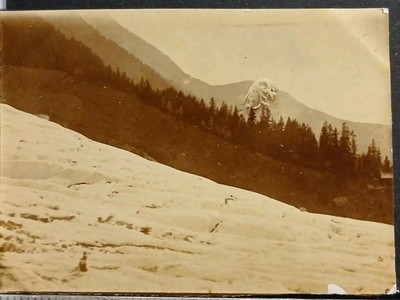 D74 Eismeer 1898 Glacier Des Bossons Alpen Haute Savoie altes Foto