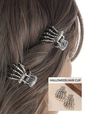 Gothic Skeleton Hand Hair Claw Clips Punk Skull Hair Accessories Y2K