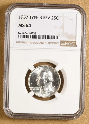 1957 P Washington Quarter 'Type B Reverse' NGC MS64