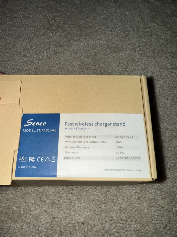 Nuevo Soporte Cargador Inalámbrico Rápido Seneo SNPA014AB, 10w Foto 3 de 3