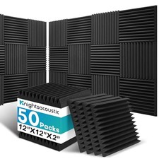 50 Pack Sound Proof Foam Panels for Walls, 2 X 12 X 12 Inches Acoustic Foam