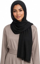 Plain Hijab Scarf For Women,Muslim Viscose Crinkle Edge With