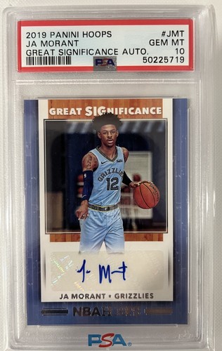 2019 Panini Hoops Great Significance Auto Ja Morant #JMT PSA 10 Gem Mint - Pop 1