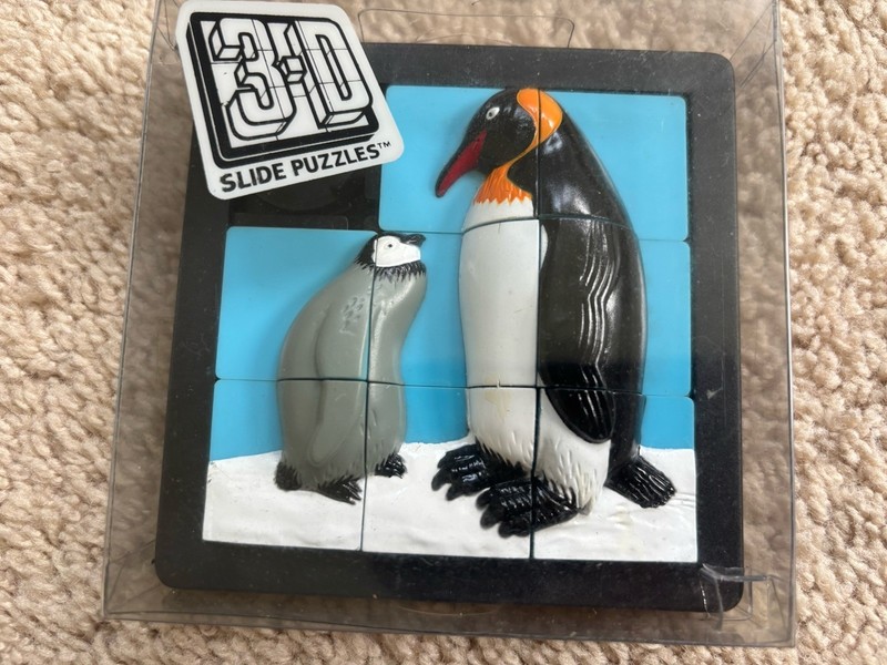 Vintage 1994 DaMert Company 3D Penguin Slide Puzzle New in Box