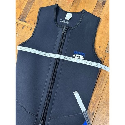 Deep See Warmers Wetsuit Men L Black Blue Neoprene Sleeveless Front Zip Sport