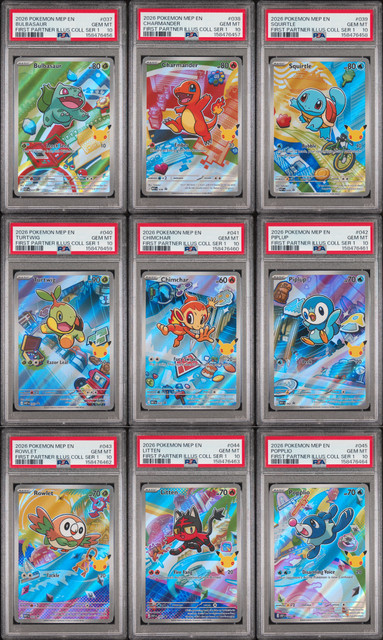 PSA 10 SEQUENTIAL Series 1 Kanto Sinnoh Alola First Partner Set Promo POKEMON