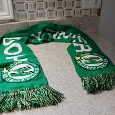 Hockey Ice Skate Hockey Finder Est 2008 56" Fringed Knit Scarf Green Winter Fall