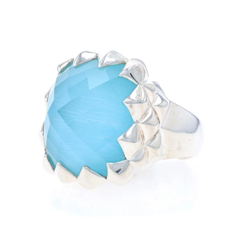 Anillo solitario de cóctel Stephen Webster súper tachuelas de cuarzo y madreperla 925 Foto 3 de 4