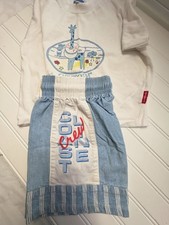 USA VINTAGE OshKosh B'gosh Blue White Shirt And Shorts Set Size 3T