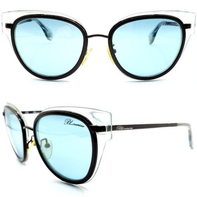 Authentic BLUMARINE SBM102 51-19-135 Baby Blue Cat Eye Sunglasses