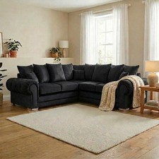 Verona 5 Seater Corner Sofa Couch Chaise Velvet Fabric Longue SETTEE Loveseat