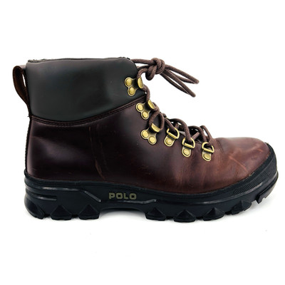 Mens 8 D Polo Ralph Lauren Hainsworth Brown Leather Work Hiking Lace Up Boots