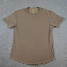 BYLT Shirt Mens XL Brown Lux Premium Basics Short Sleeve Crew Neck Cotton Blend