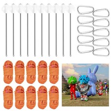10 Sets Christmas Metal Inflatables Stakes, 7.7'' Heavy Duty Inflatable Groun...