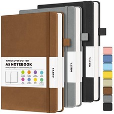 Bullet Dotted Journal Notebook 3 Pack, A5 Dotted Journal with 120gsm Paper, L...