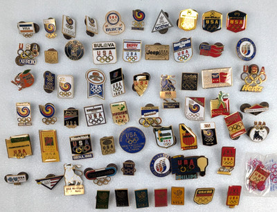 Seoul Olympic Lot of 65 Sponsor Trading Pin Souvenirs, Minute Maid, McDonalds, +