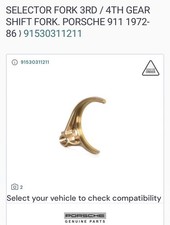 Porsche 911 915 Transmission Fork New NOS 91530311200 3-4 Speed