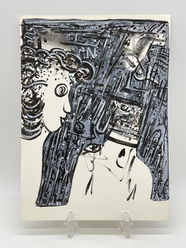 Vintage 1980's Neo-Expressionism Abstract Watercolor By Harlene Allen - Picture 2 of 4