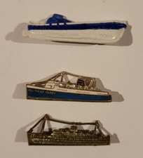 Lot x3 vintage ship/liner badges MV Hibernia/Holyhead Ferry/lifeboat H.W Miller