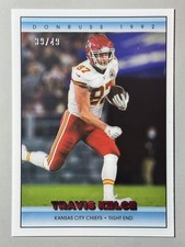 Travis Kelce 2022 Clearly Donruss Red /49 Acetate 1992 SP Panini Chiefs #92-18