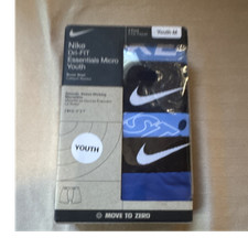 Nike Dri-FIT Essentials Micro Boxer Briefs 3 Pack Youth M Blue Black