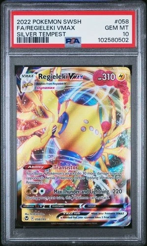 PSA 10 GEM MT Regieleki VMAX 058/195 Silver Tempest Pokemon ENGLISH