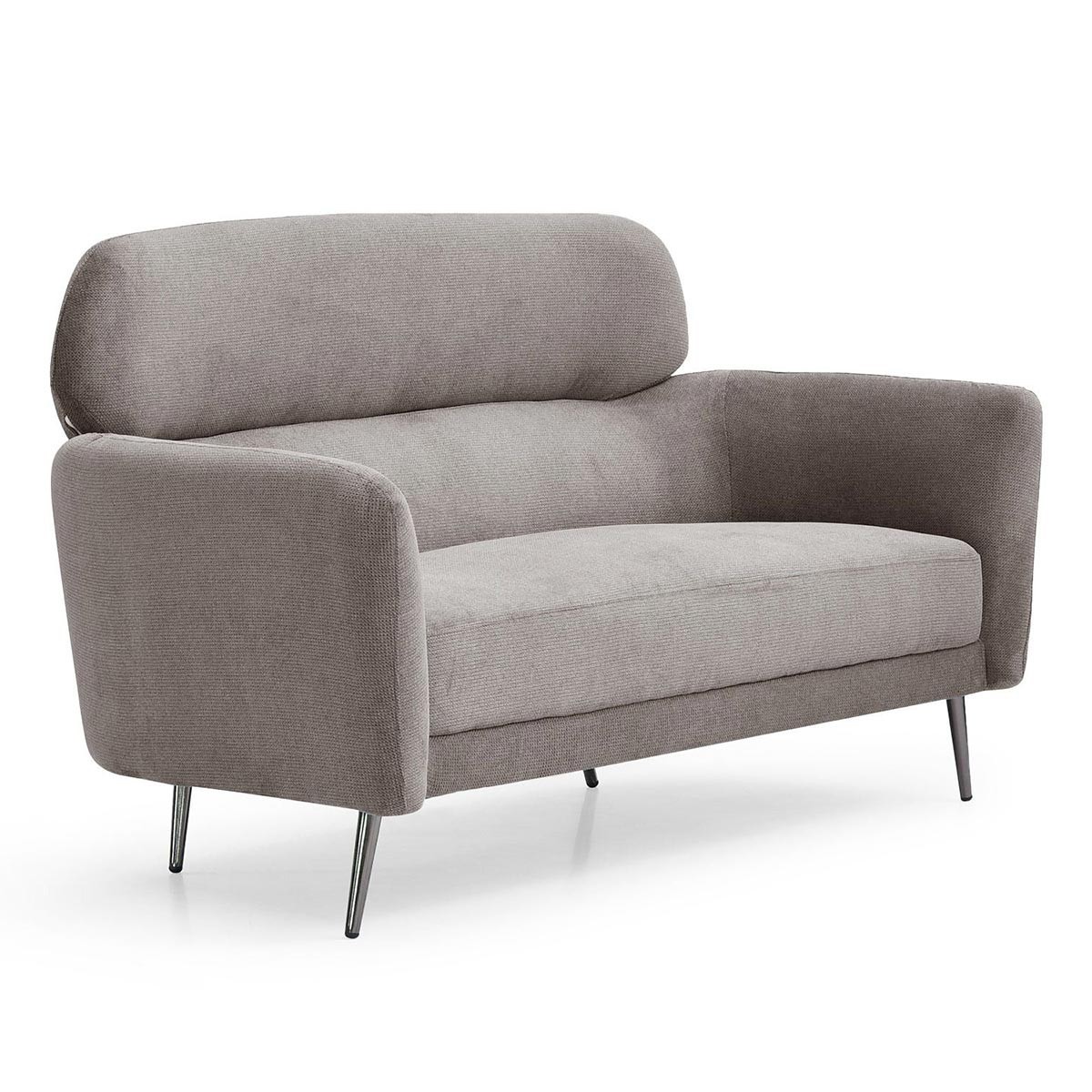 Canapé 2 places Harison 142cm, élégance tissu gris taupe haut de gamme