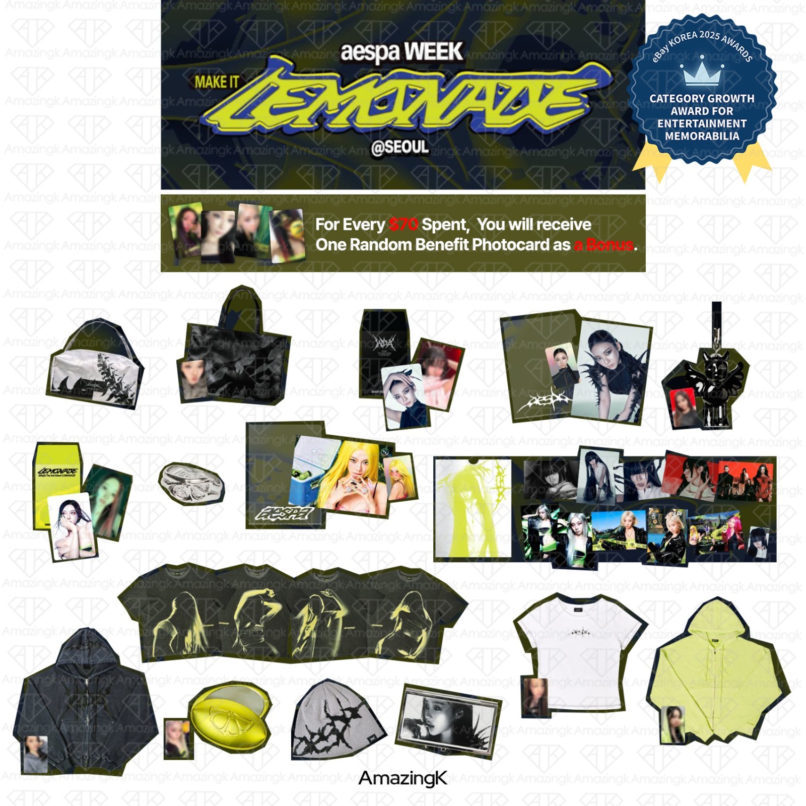 [PreSale] Aespa WEEK MAKE IT LEMONADE SEOUL POP-UP STORE Official MD