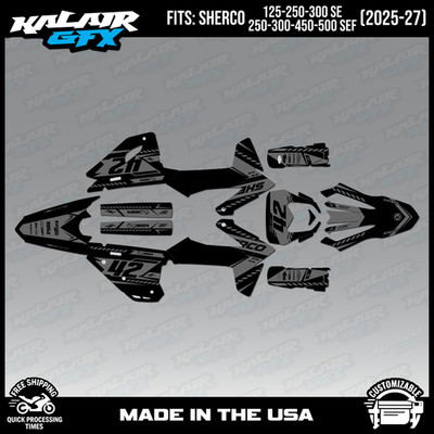 Graphics Kit for Sherco 125-300 SE and 250-500SEF 2025-2027 Lethal-SMOKE