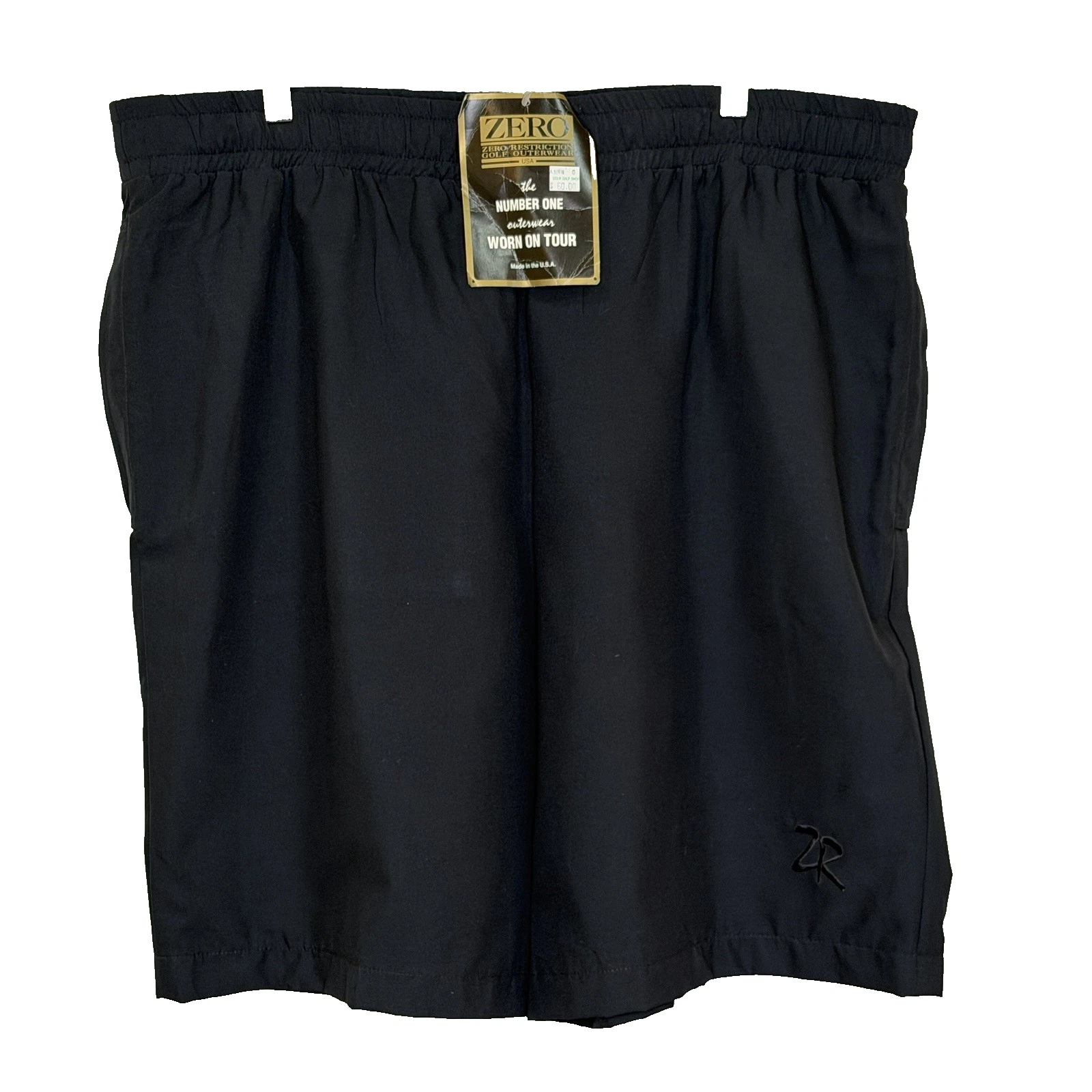 Zero Restriction Microlite Golf Shorts Sz Large Black Gore-tex Elastic Waist NEW