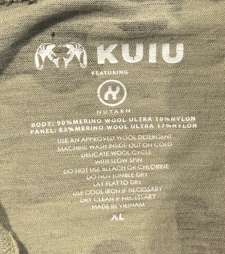 KUIU 145 Merino Wool Zip Shirt XL Camo Nuyarn Ultra Light Hunting Base Layer Top - Picture 9 of 11