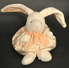 Russ Berrie plush orange satin bunny, "Tubby" #4569,  4 inch New Spring Easter