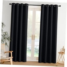 out Curtains Bedroom Drapes 84 inch long 2 52"W x 84"L Pack of 2 Black