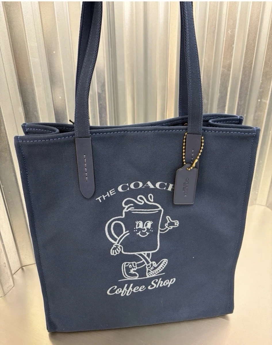 COACH 新品未使用　CANVAS TOTE 20 NAVY COACH 新品未使用 CANVAS TOTE 20 NAVY Coach Tote Blue Bags