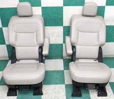 21 Explorer Gray Vinyl Rear Back Second 2nd Row Captains Bucket Seats Pair 2x 21 Explorer Gray Vinyl Rear Back Second 2nd Row Captains Bucket Seats Pair 2x