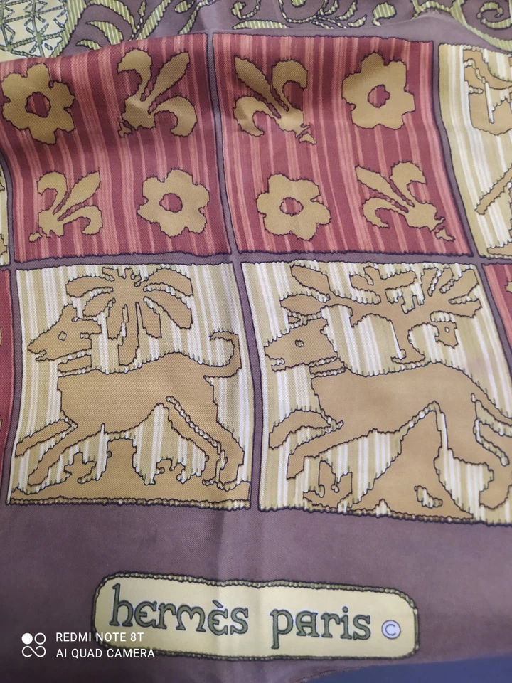 Hermès Carrè foulard hermes Houvari 100% Seta Raro Qualche Difetto Bellissimo - Imagen 3 de 4