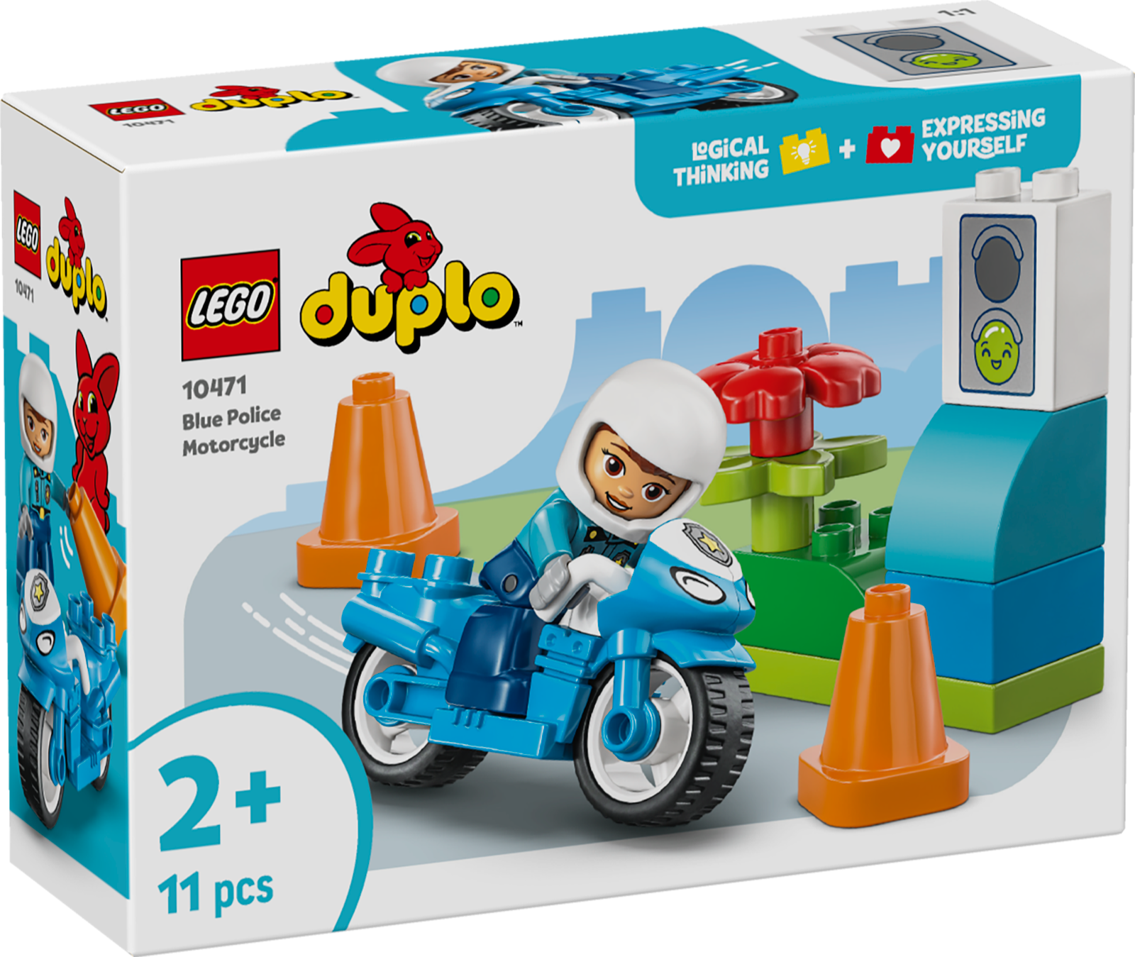 Lego Unisex Kinder Multicolore Bauklötze Polizei Motorrad Blau Duplo - Bild 10