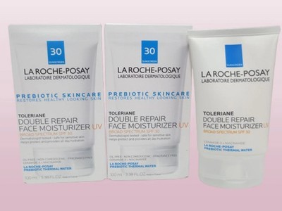 LA ROCHE POSAY TOLERIANE DOUBLE REPAIR MOISTURIZER UV SPF30 3.38 OZ EXP:2026 2PC