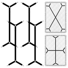 TEESSUE 4 Pcs Bed Sheet Straps, Adjustable Fitted Sheet Clips Keeping Sheets ...